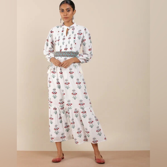 inde rooh Dresses & Skirts - Inde Rooh Jaipuri Print Cotton A Line Maxi Dress Size Small